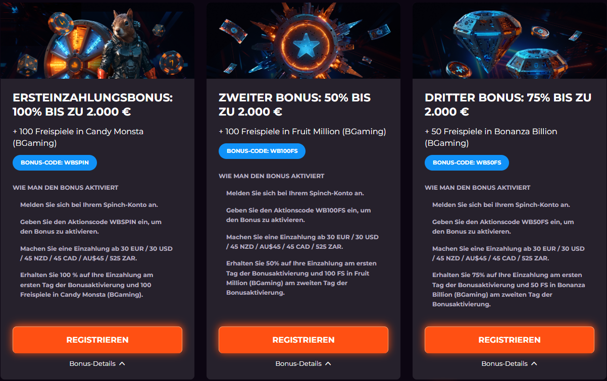 Spinch Bonus Aktionen